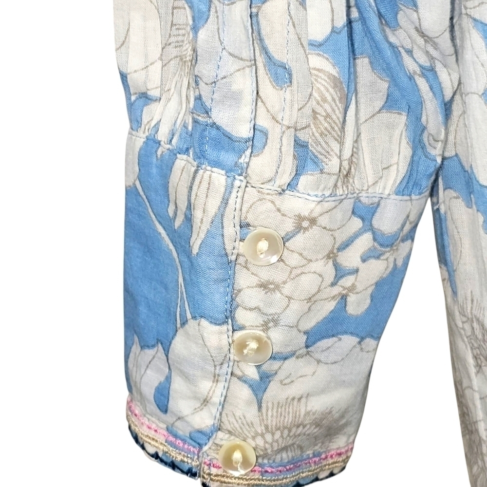 Anik Batik Anthropologie Peony Embroidered Floral Maxi Dress in S - Picture 6 of 11